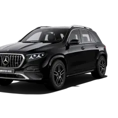 Elegancki, czarny Mercedes GLE 53 AMG z chromowanym grillem i sportowymi felgami, gotowy na podbój dróg.
