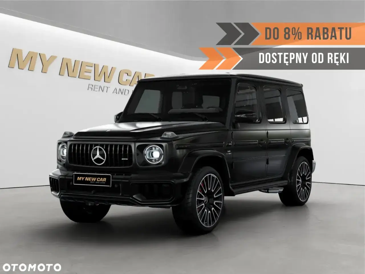 Czarny Mercedes G63 AMG, dostępny od ręki z rabatem do 8%. Potężny SUV gotowy na każdą przygodę.